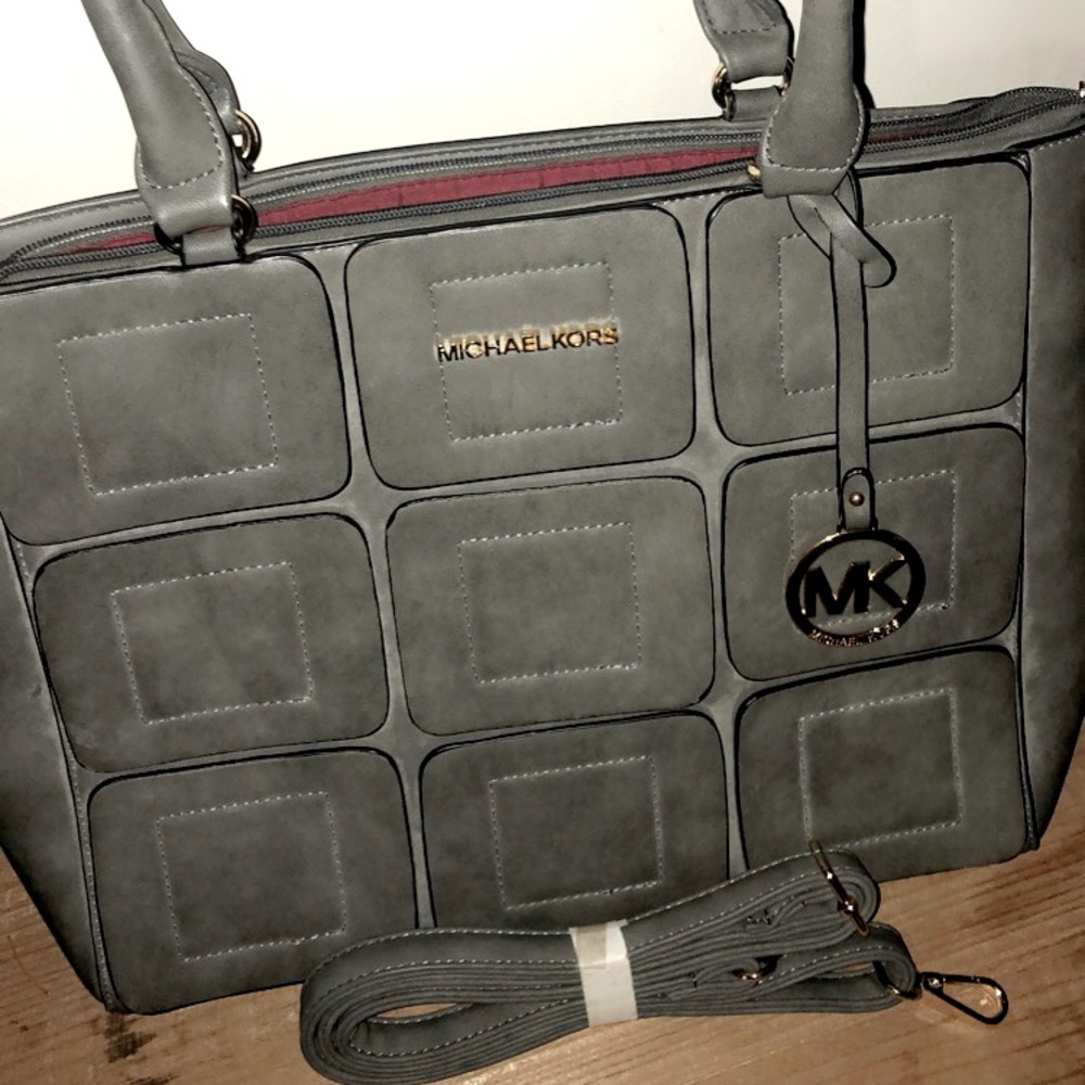 MK grey and gold bag